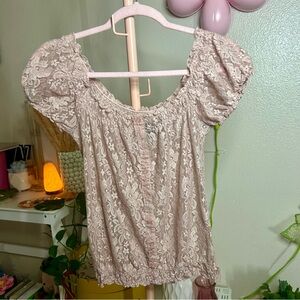 Light Pink Lace Blouse
